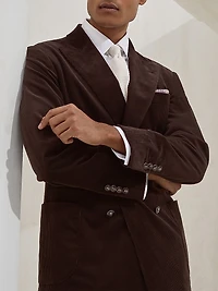 Corduroy One and a Half Breasted Deconstructed Blazer