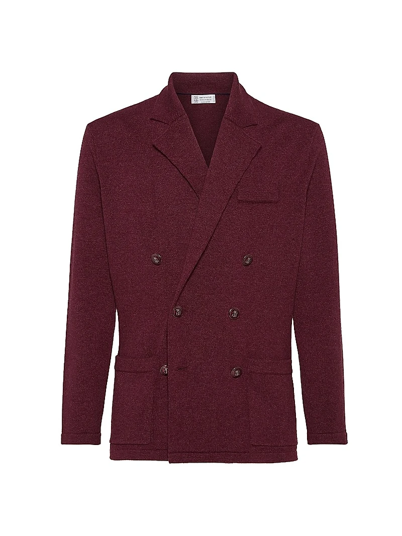 Cashmere One and a Half Breasted Blazer Style Cardigan