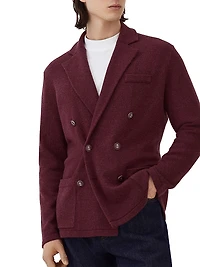 Cashmere One and a Half Breasted Blazer Style Cardigan