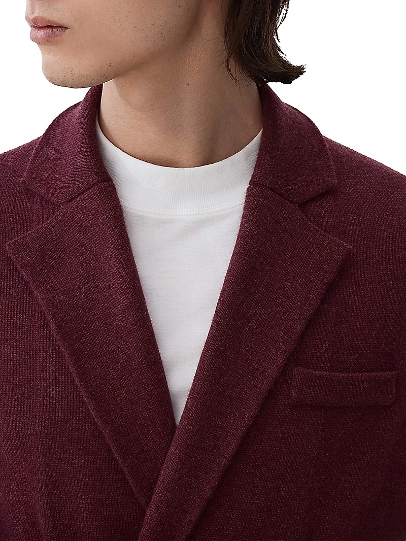Cashmere One and a Half Breasted Blazer Style Cardigan