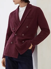 Cashmere One and a Half Breasted Blazer Style Cardigan