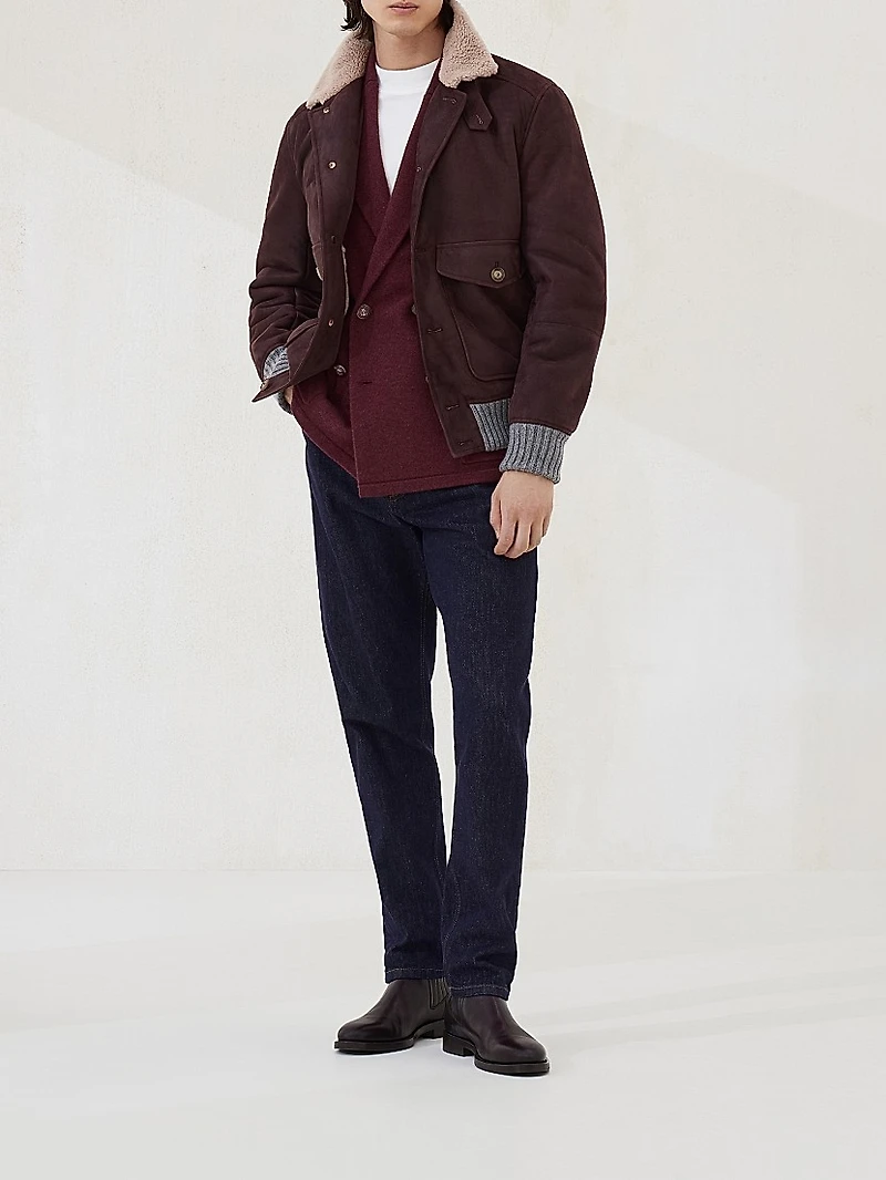 Cashmere One and a Half Breasted Blazer Style Cardigan