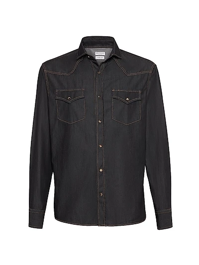 Lightweight Denim Easy Fit Western Shirt