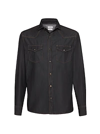 Lightweight Denim Easy Fit Western Shirt