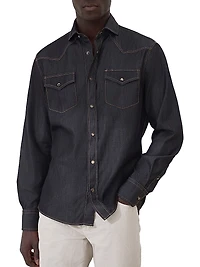 Lightweight Denim Easy Fit Western Shirt