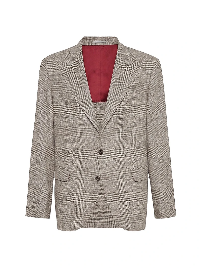 Flecked Prince of Wales Flannel Deconstructed Blazer