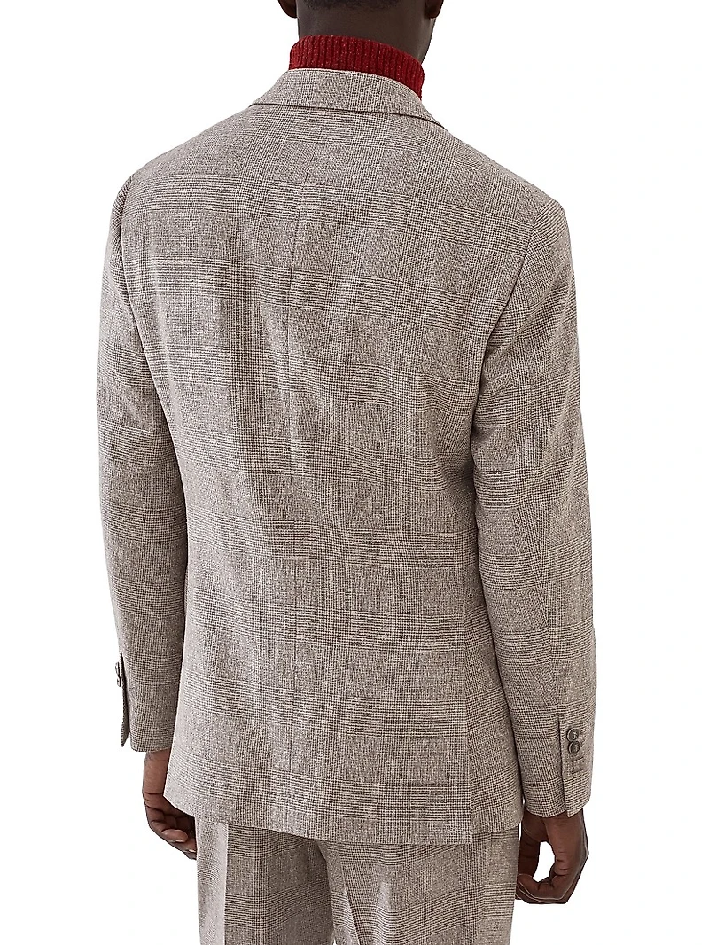 Flecked Prince of Wales Flannel Deconstructed Blazer