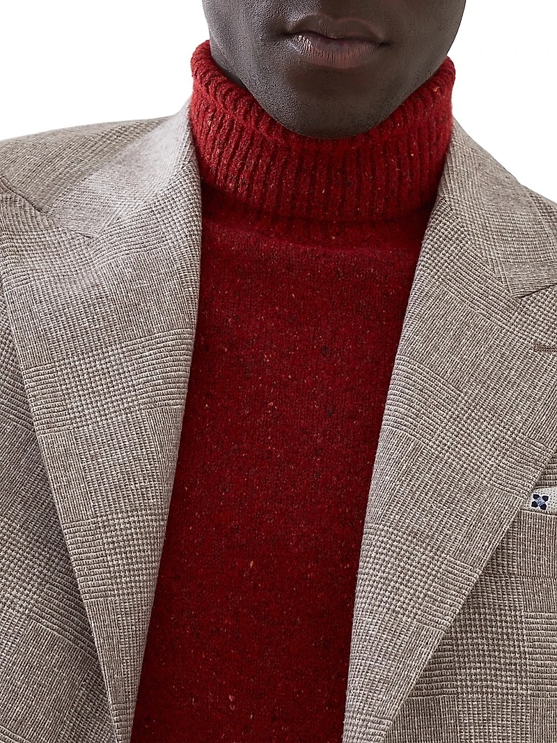 Flecked Prince of Wales Flannel Deconstructed Blazer