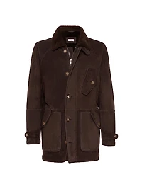 Tone on Suede Shearling Coat
