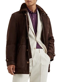 Tone on Suede Shearling Coat