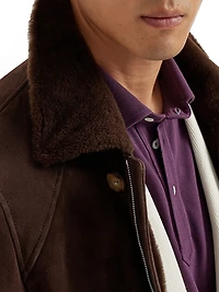 Tone on Suede Shearling Coat
