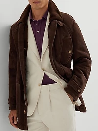 Tone on Suede Shearling Coat