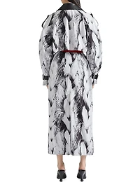 Trench-Coat in Taffetas with Hair Print
