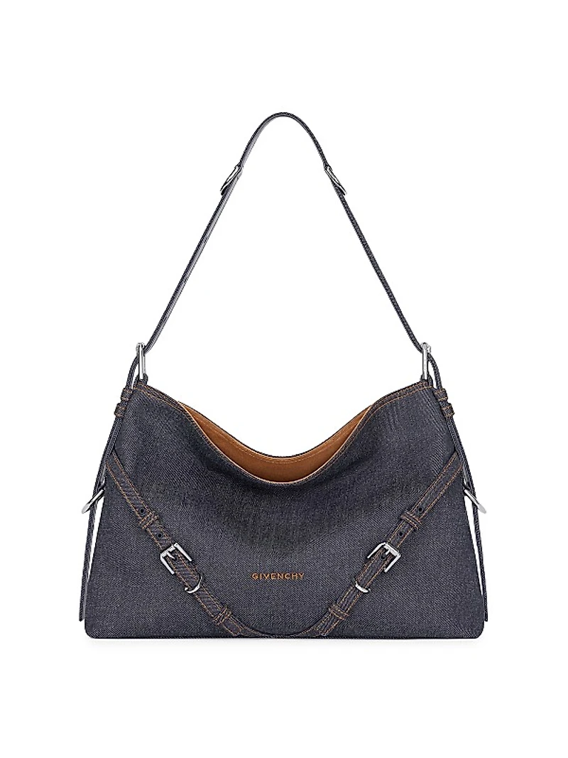 Medium Voyou Bag in Denim