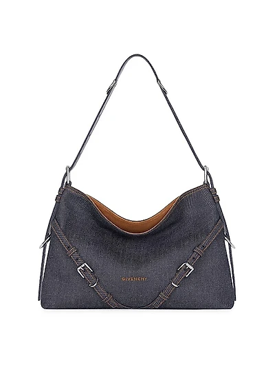 Medium Voyou Bag in Denim