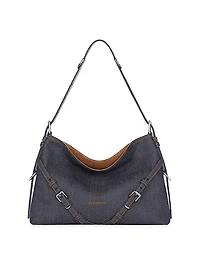 Medium Voyou Bag in Denim