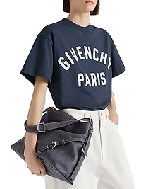 Medium Voyou Bag in Denim