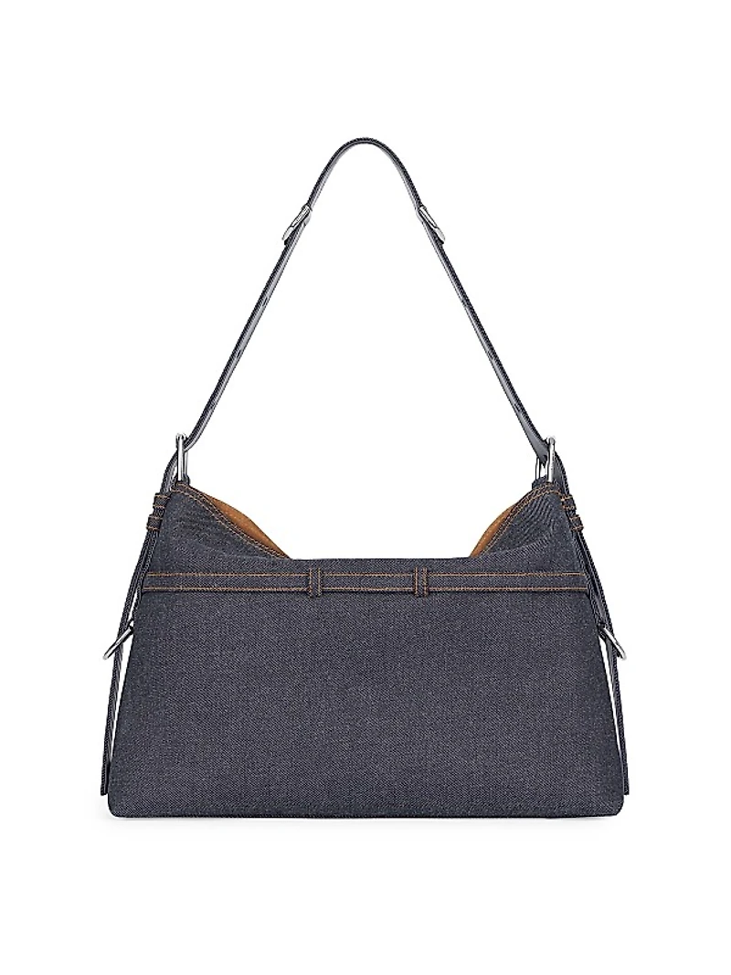 Medium Voyou Bag in Denim