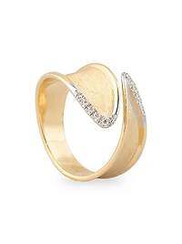 Lunaria Twist Two-Tone 18K Gold & 0.04 TCW Diamond Wrap Ring