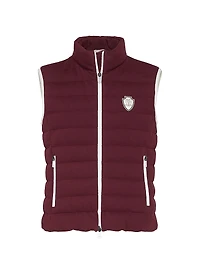 Techno Cotton Piqué Down Vest with Logo