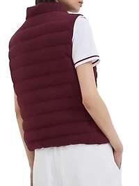 Techno Cotton Piqué Down Vest with Logo
