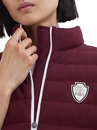Techno Cotton Piqué Down Vest with Logo