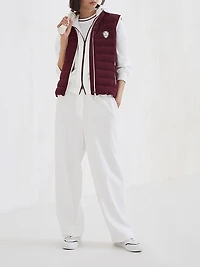 Techno Cotton Piqué Down Vest with Logo