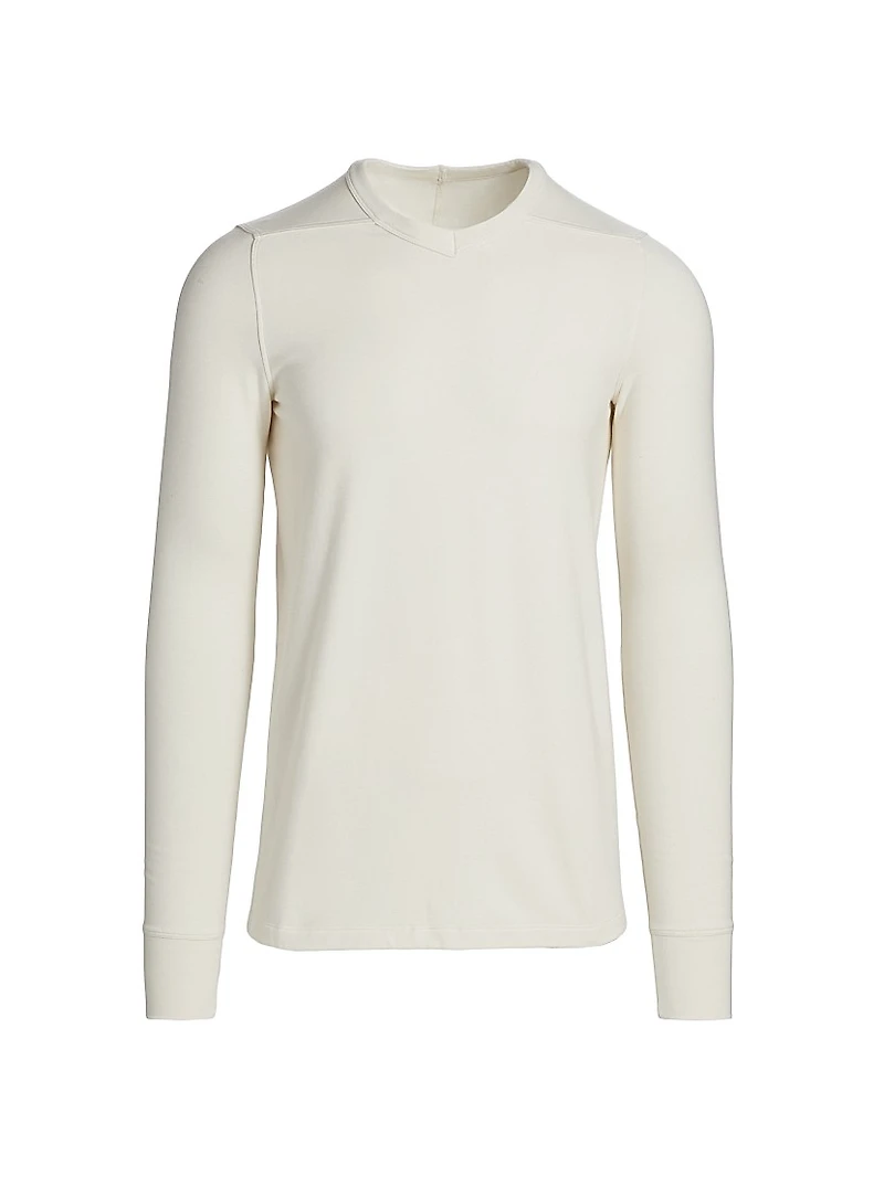 Crewneck Silk-Blend Long-Sleeve T-Shirt