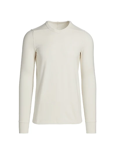 Crewneck Silk-Blend Long-Sleeve T-Shirt