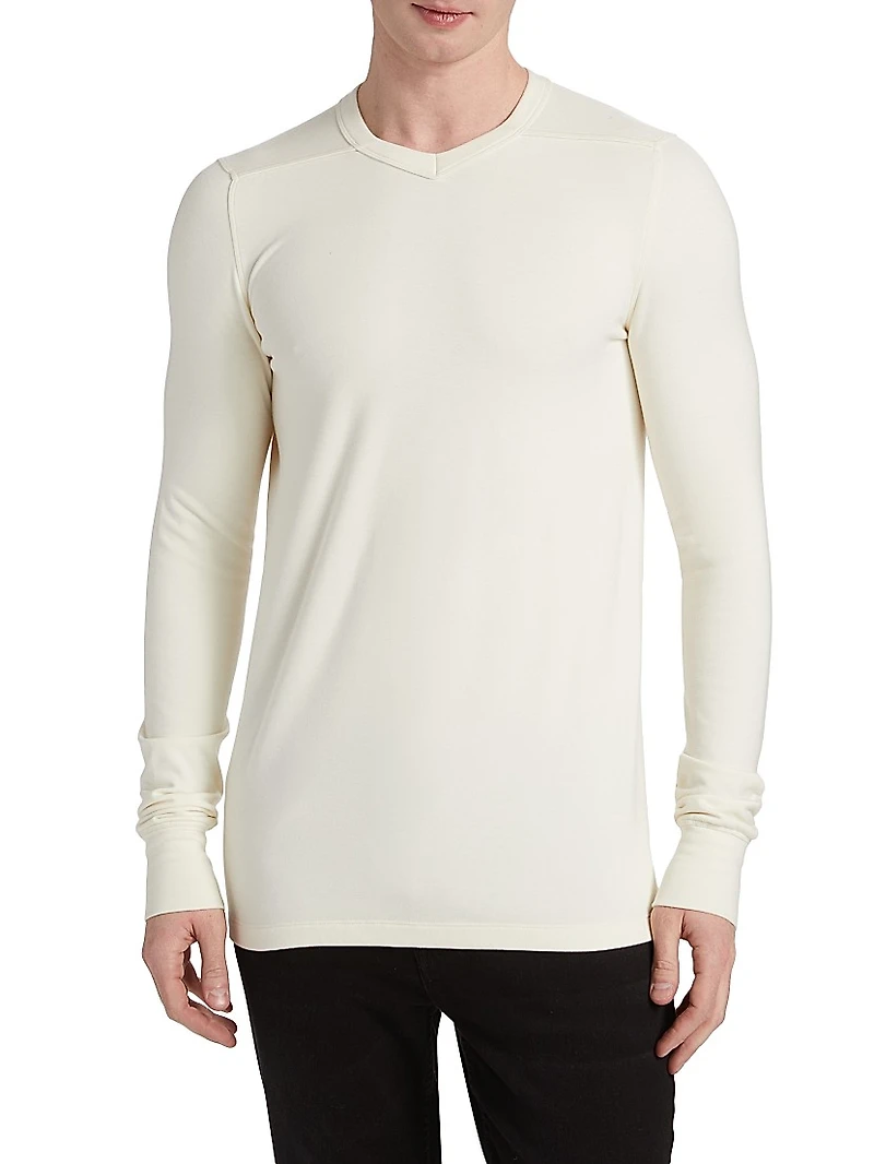 Crewneck Silk-Blend Long-Sleeve T-Shirt