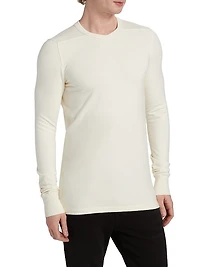 Crewneck Silk-Blend Long-Sleeve T-Shirt
