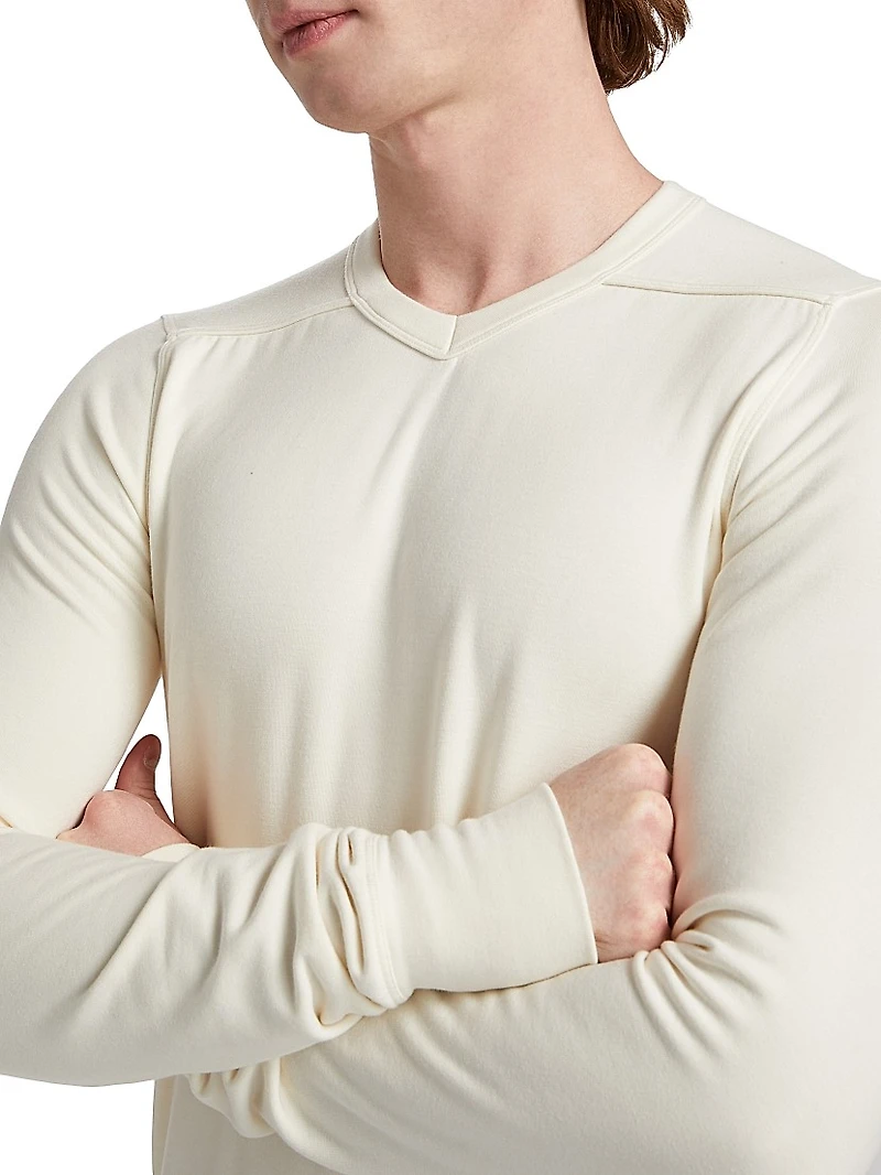 Crewneck Silk-Blend Long-Sleeve T-Shirt
