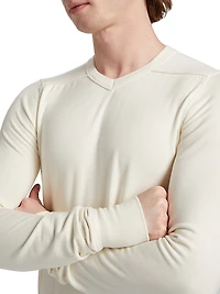 Crewneck Silk-Blend Long-Sleeve T-Shirt
