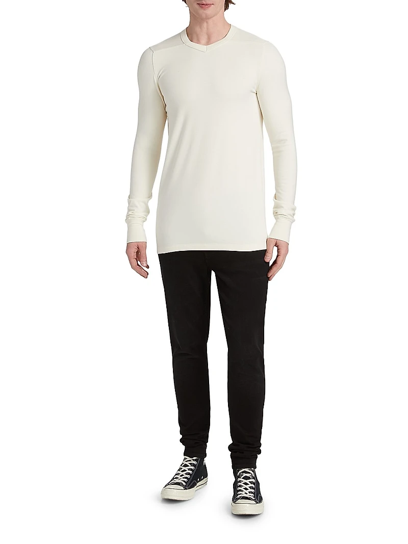 Crewneck Silk-Blend Long-Sleeve T-Shirt