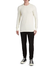 Crewneck Silk-Blend Long-Sleeve T-Shirt