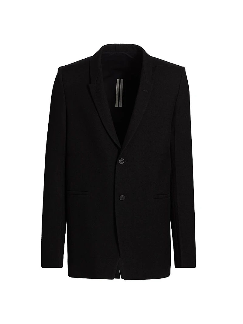 Giacca Wool Single-Breasted Blazer