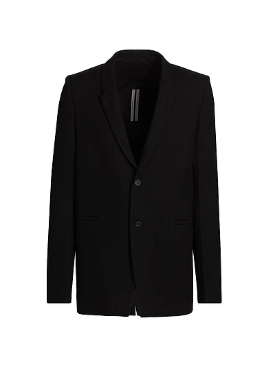 Giacca Wool Single-Breasted Blazer