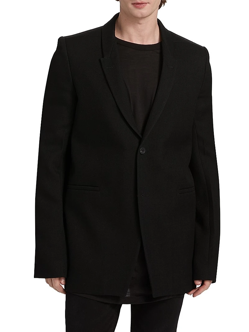 Giacca Wool Single-Breasted Blazer