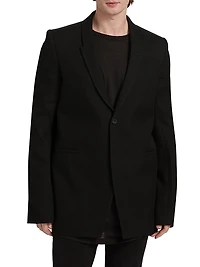 Giacca Wool Single-Breasted Blazer