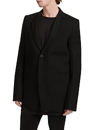 Giacca Wool Single-Breasted Blazer