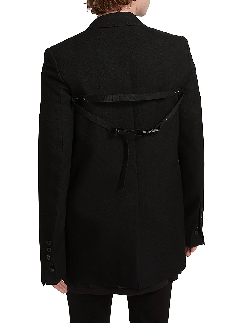 Giacca Wool Single-Breasted Blazer