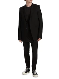 Giacca Wool Single-Breasted Blazer