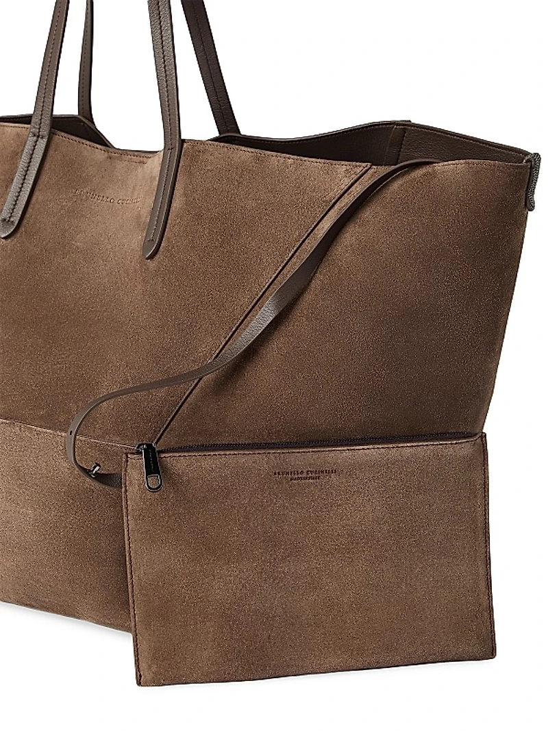 Duo Large Bag in Suede with Monili