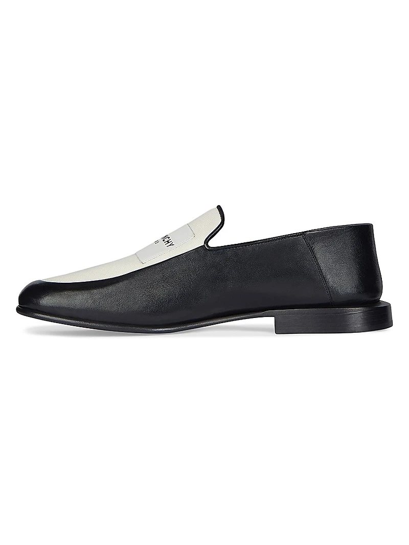 Label Loafers Leather and Canvas