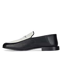 Label Loafers Leather and Canvas