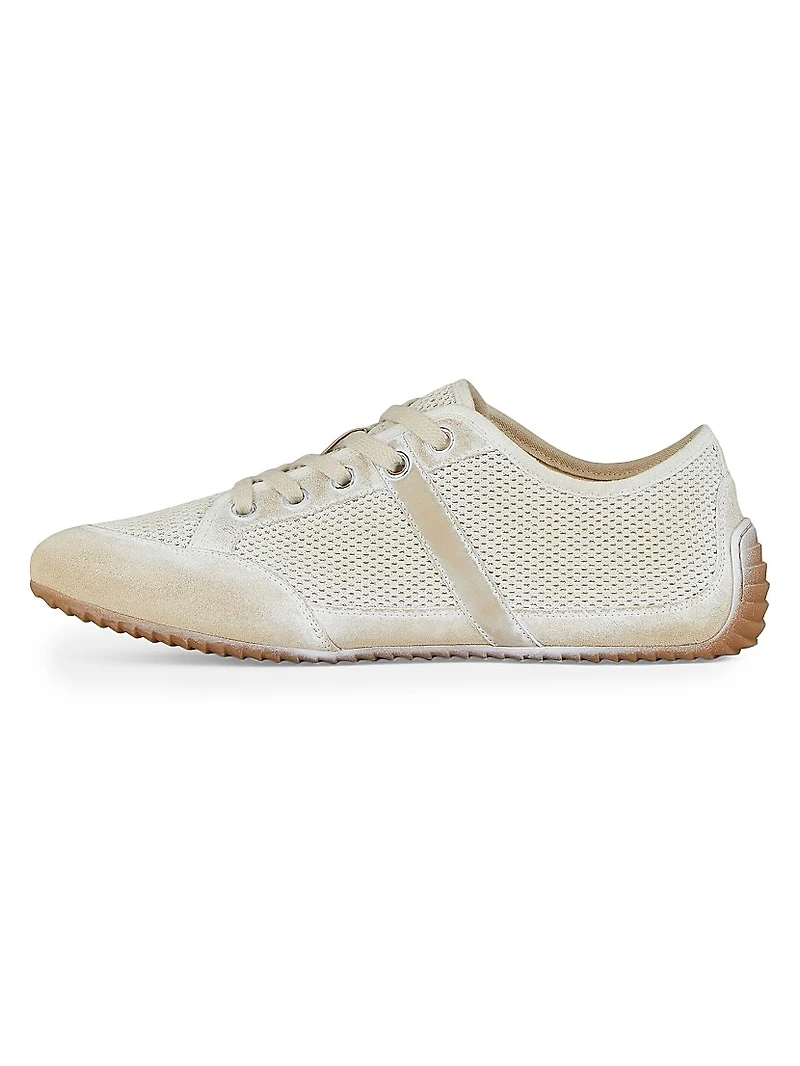 Slim Sneakers Painted Mesh and Suede