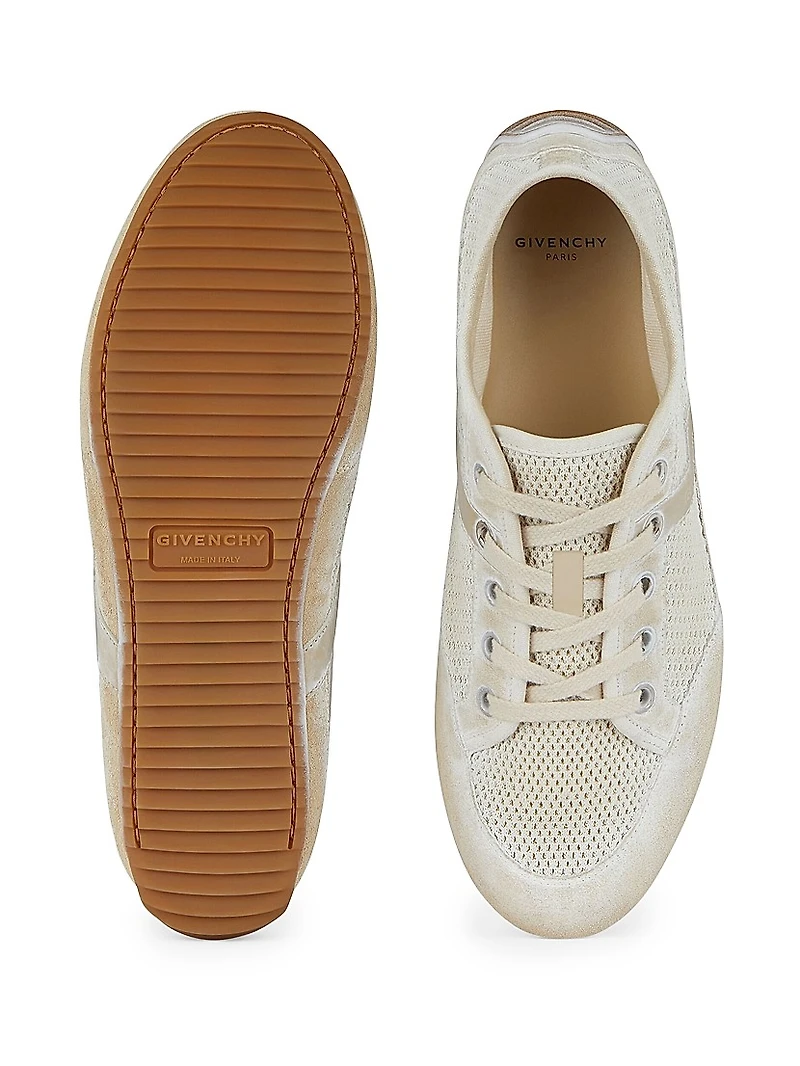 Slim Sneakers Painted Mesh and Suede