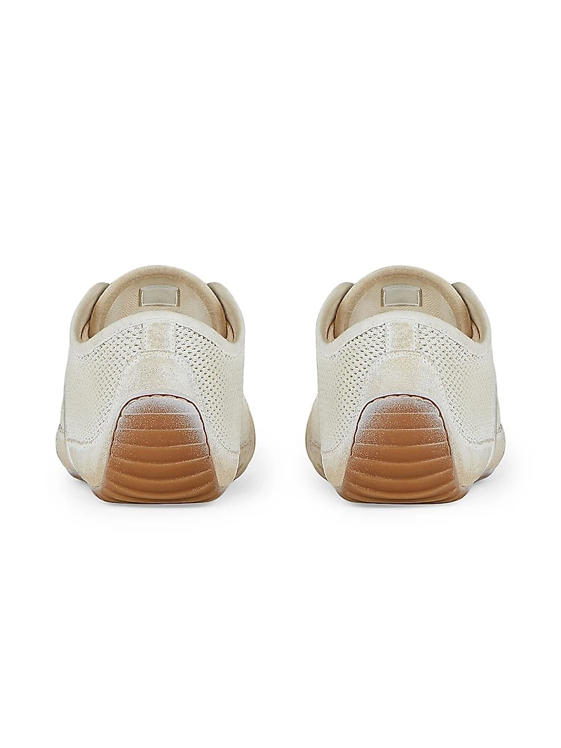 Slim Sneakers Painted Mesh and Suede