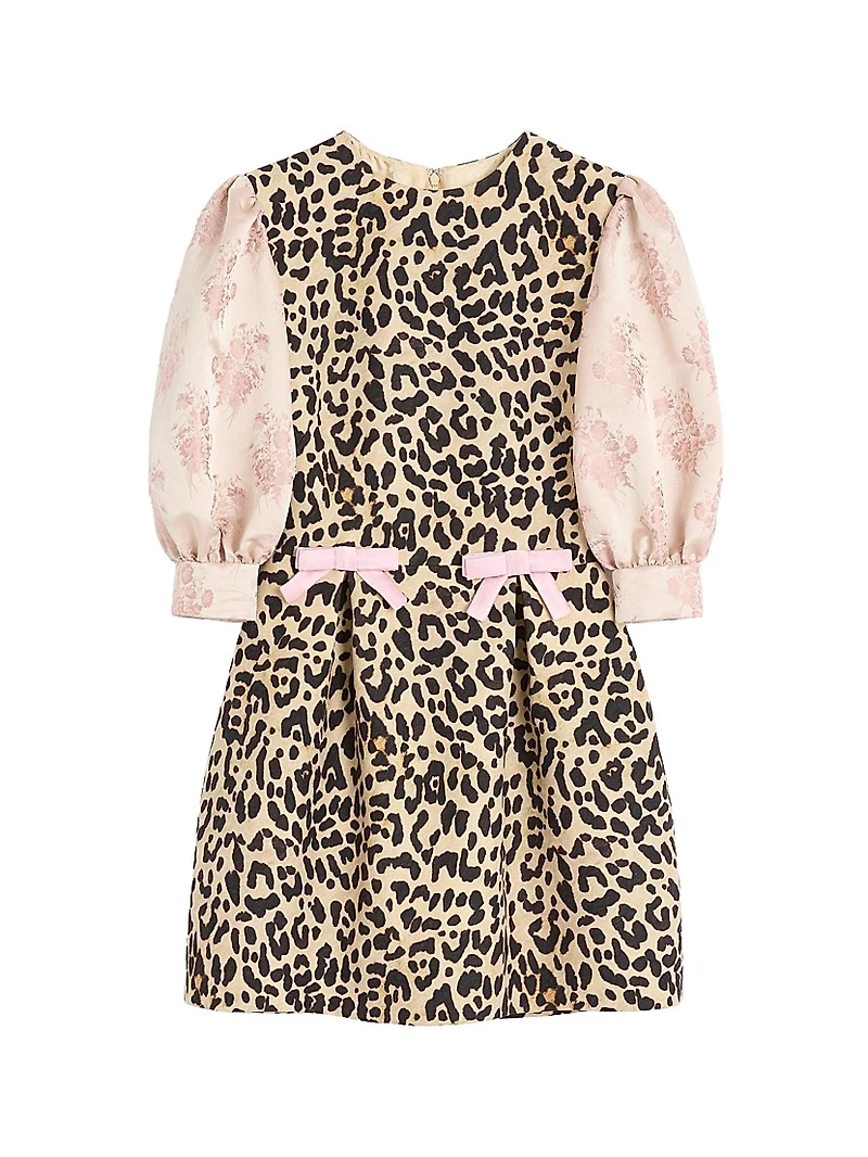 Crepe Couture Short Dress with Animalier Print