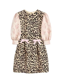 Crepe Couture Short Dress with Animalier Print